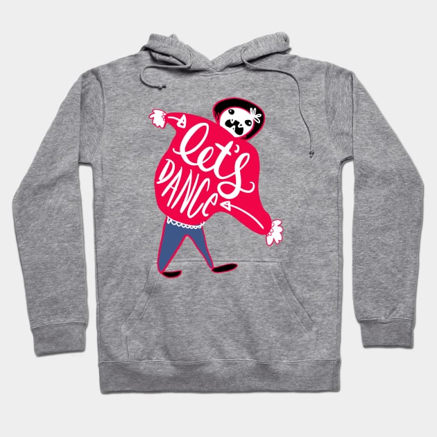 Let's Dance Party Monster: Funny Socially Awkward Creature Hoodie by Tessa McSorley